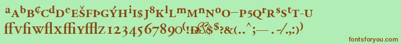 GaramondprosskBold Font – Brown Fonts on Green Background