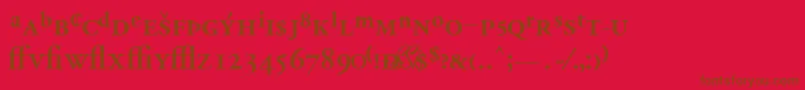 Czcionka GaramondprosskBold – brązowe czcionki na czerwonym tle