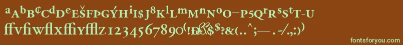 GaramondprosskBold Font – Green Fonts on Brown Background