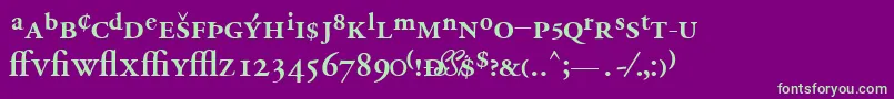 GaramondprosskBold Font – Green Fonts on Purple Background