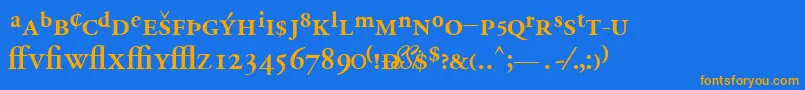 Police GaramondprosskBold – polices orange sur fond bleu