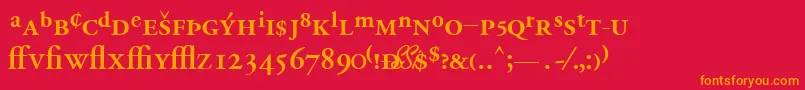 GaramondprosskBold Font – Orange Fonts on Red Background