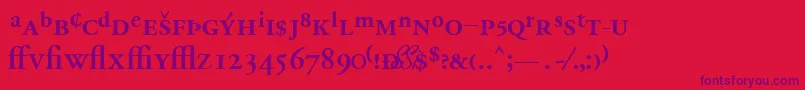 GaramondprosskBold Font – Purple Fonts on Red Background