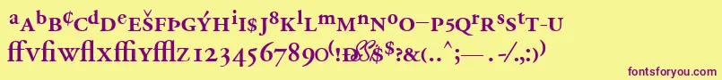 Шрифт GaramondprosskBold – фиолетовые шрифты на жёлтом фоне