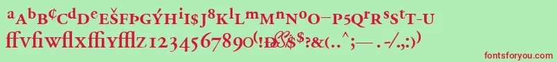 GaramondprosskBold Font – Red Fonts on Green Background