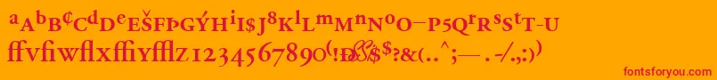 GaramondprosskBold Font – Red Fonts on Orange Background