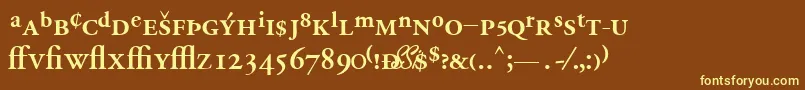 GaramondprosskBold Font – Yellow Fonts on Brown Background