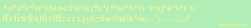 GaramondprosskBold Font – Yellow Fonts on Green Background
