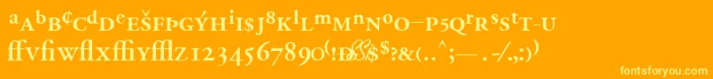 GaramondprosskBold-Schriftart – Gelbe Schriften auf orangefarbenem Hintergrund