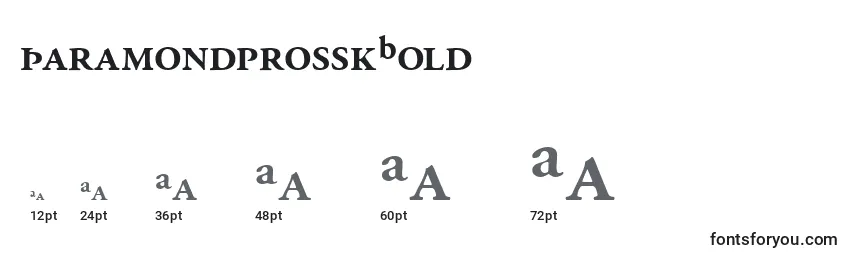 Tamanhos de fonte GaramondprosskBold