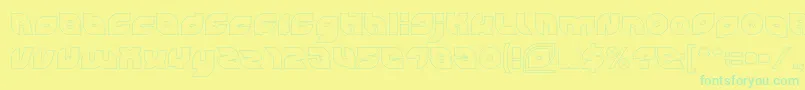 フォントPICAAE Hollow – 黄色い背景に緑の文字