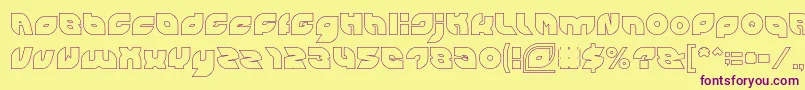 PICAAE Hollow Font – Purple Fonts on Yellow Background