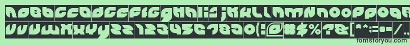 フォントPICAAE Inverse – 緑の背景に黒い文字