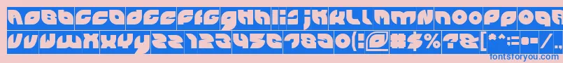 フォントPICAAE Inverse – ピンクの背景に青い文字