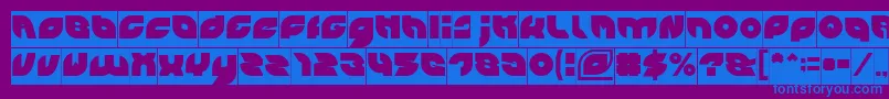 フォントPICAAE Inverse – 紫色の背景に青い文字