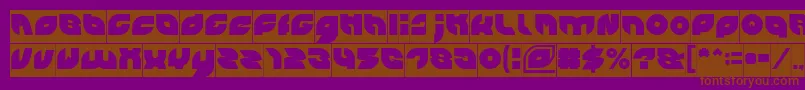 Czcionka PICAAE Inverse – brązowe czcionki na fioletowym tle