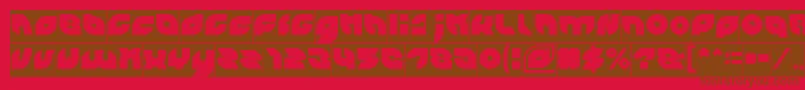 フォントPICAAE Inverse – 赤い背景に茶色の文字