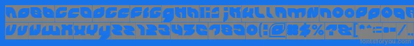 フォントPICAAE Inverse – 青い背景に灰色の文字