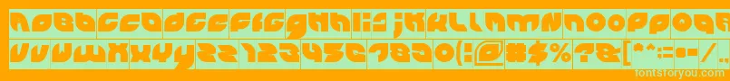 PICAAE Inverse-fontti – vihreät fontit oranssilla taustalla