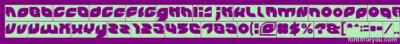 フォントPICAAE Inverse – 紫の背景に緑のフォント