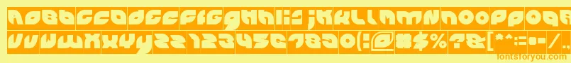 PICAAE Inverse-fontti – oranssit fontit keltaisella taustalla