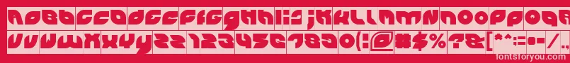 PICAAE Inverse-fontti – vaaleanpunaiset fontit punaisella taustalla