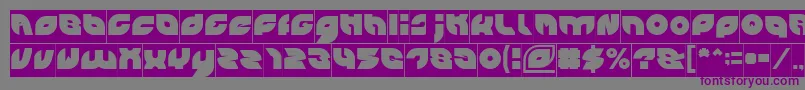 フォントPICAAE Inverse – 紫色のフォント、灰色の背景