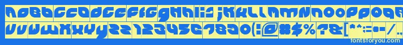 PICAAE Inverse-fontti – keltaiset fontit sinisellä taustalla