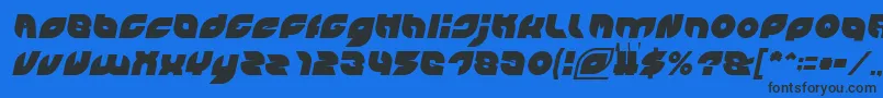 PICAAE Italic Font – Black Fonts on Blue Background