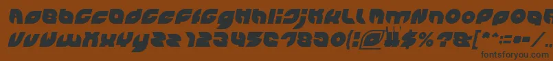 Czcionka PICAAE Italic – czarne czcionki na brązowym tle