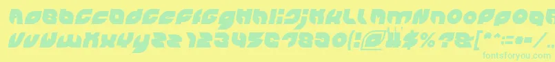 PICAAE Italic Font – Green Fonts on Yellow Background