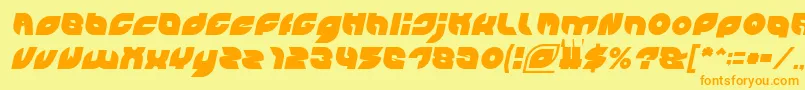 PICAAE Italic-fontti – oranssit fontit keltaisella taustalla