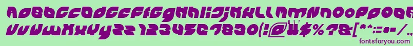 fuente PICAAE Italic – Fuentes Moradas Sobre Fondo Verde