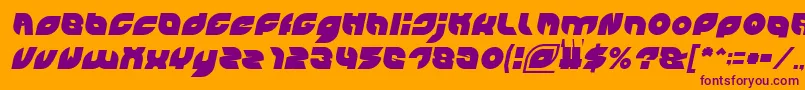 fuente PICAAE Italic – Fuentes Moradas Sobre Fondo Naranja