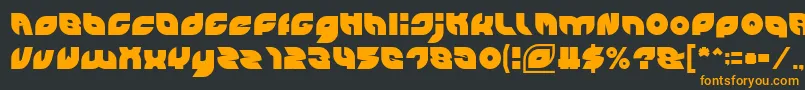 フォントPICAAE – 黒い背景にオレンジの文字