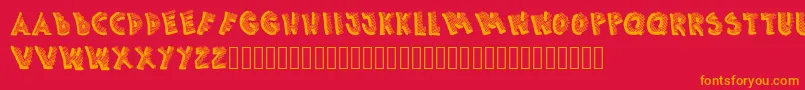 Picasa Font – Orange Fonts on Red Background