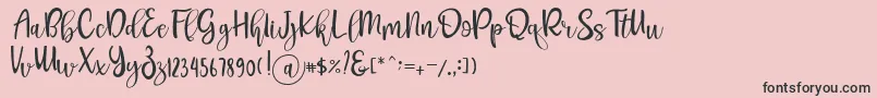 Pichellya Script-Schriftart – Schwarze Schriften auf rosa Hintergrund