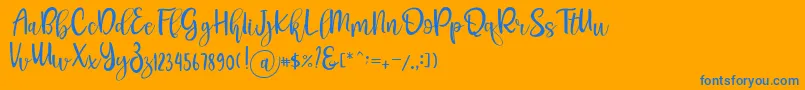 Шрифт Pichellya Script – синие шрифты на оранжевом фоне