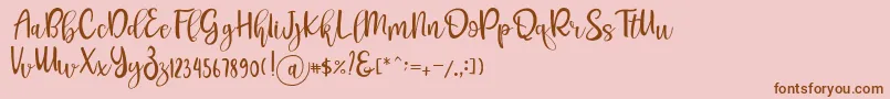 Pichellya Script Font – Brown Fonts on Pink Background
