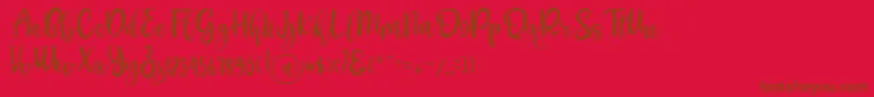 Pichellya Script-fontti – ruskeat fontit punaisella taustalla