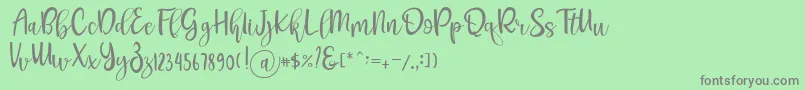 Pichellya Script Font – Gray Fonts on Green Background
