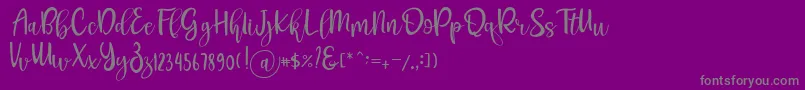 Czcionka Pichellya Script – szare czcionki na fioletowym tle