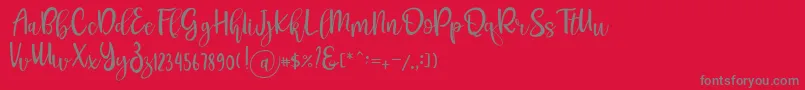 Pichellya Script Font – Gray Fonts on Red Background