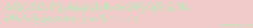 Pichellya Script-Schriftart – Grüne Schriften auf rosa Hintergrund