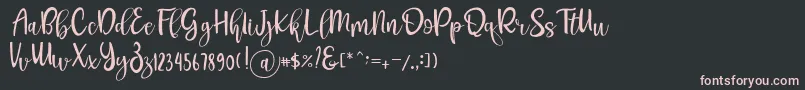 Fonte Pichellya Script – fontes rosa em um fundo preto