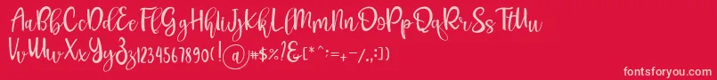 フォントPichellya Script – 赤い背景にピンクのフォント