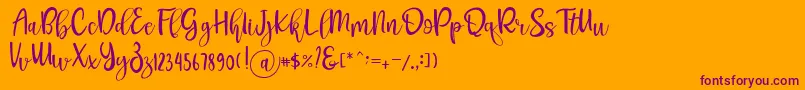 Police Pichellya Script – polices violettes sur fond orange