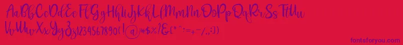 Pichellya Script Font – Purple Fonts on Red Background
