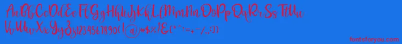 Шрифт Pichellya Script – красные шрифты на синем фоне