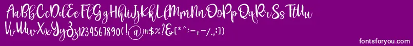 Шрифт Pichellya Script – белые шрифты на фиолетовом фоне